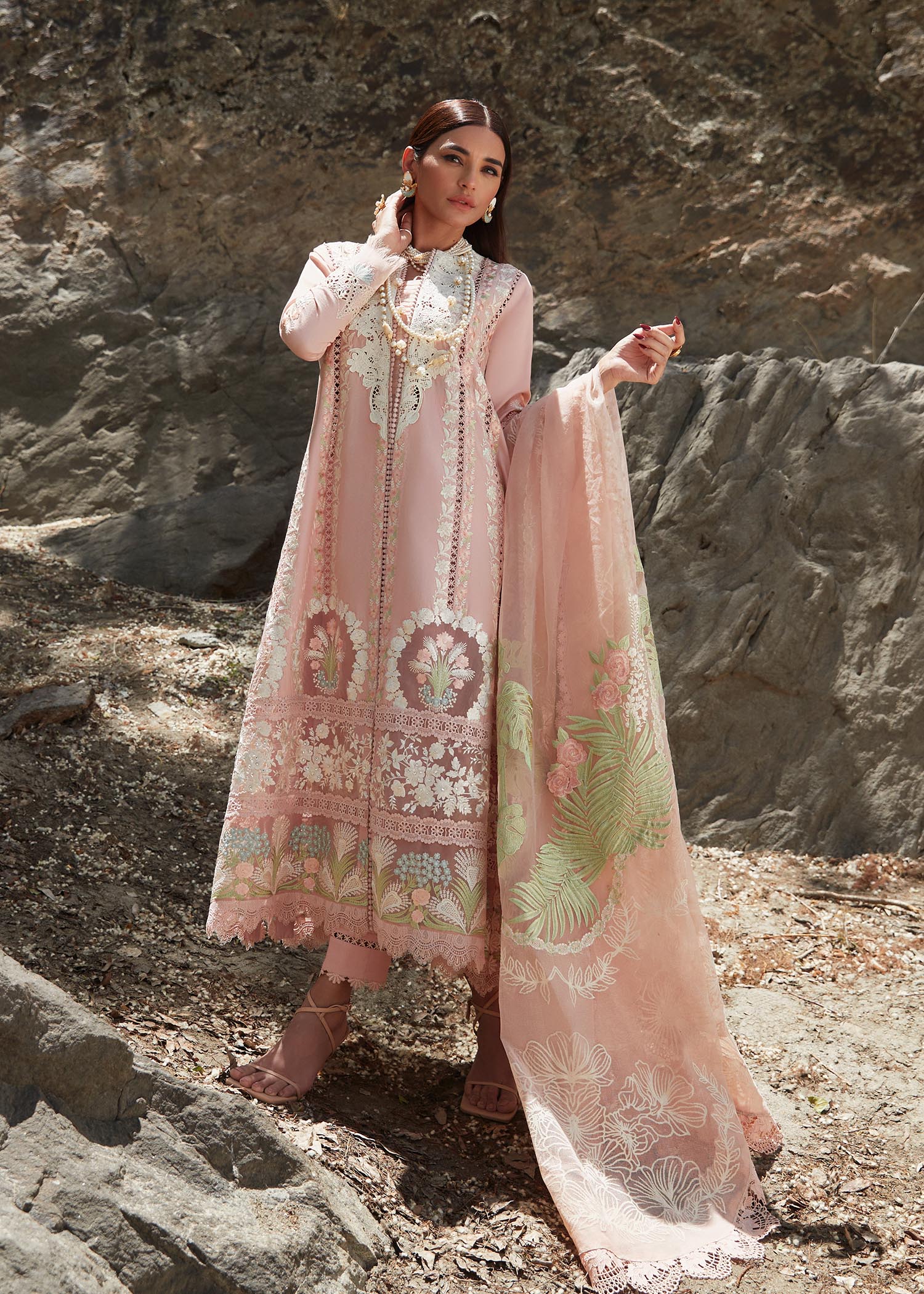 Crimson X Saira Shakira Eid Luxury Lawn'23 Chikkankari Affair - D2 B