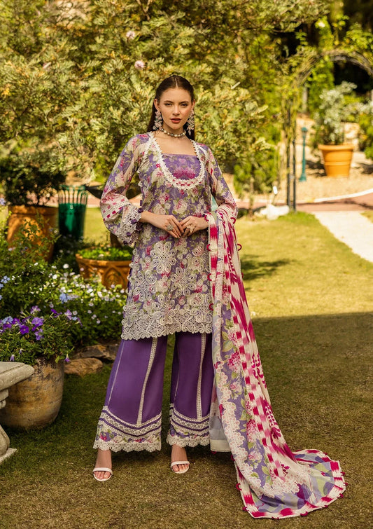 Elaf Chikankari Lawn'25 ELK-02A PERIWINKLE