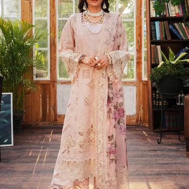 Kahf Luxury Lawn'24 KLE-05B Coralyn - Mohsin Saeed Fabrics