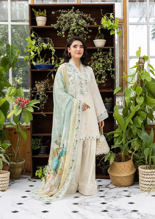 Elaf Ecraft Chikankari Chiffon '25 Eec-1B Pearlista