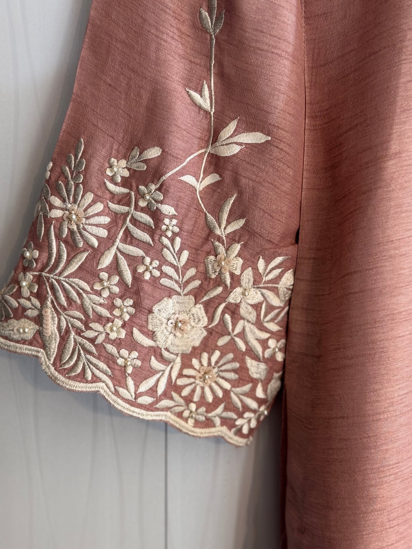 Raw Silk 3pcs Stitched(Soft Pink)