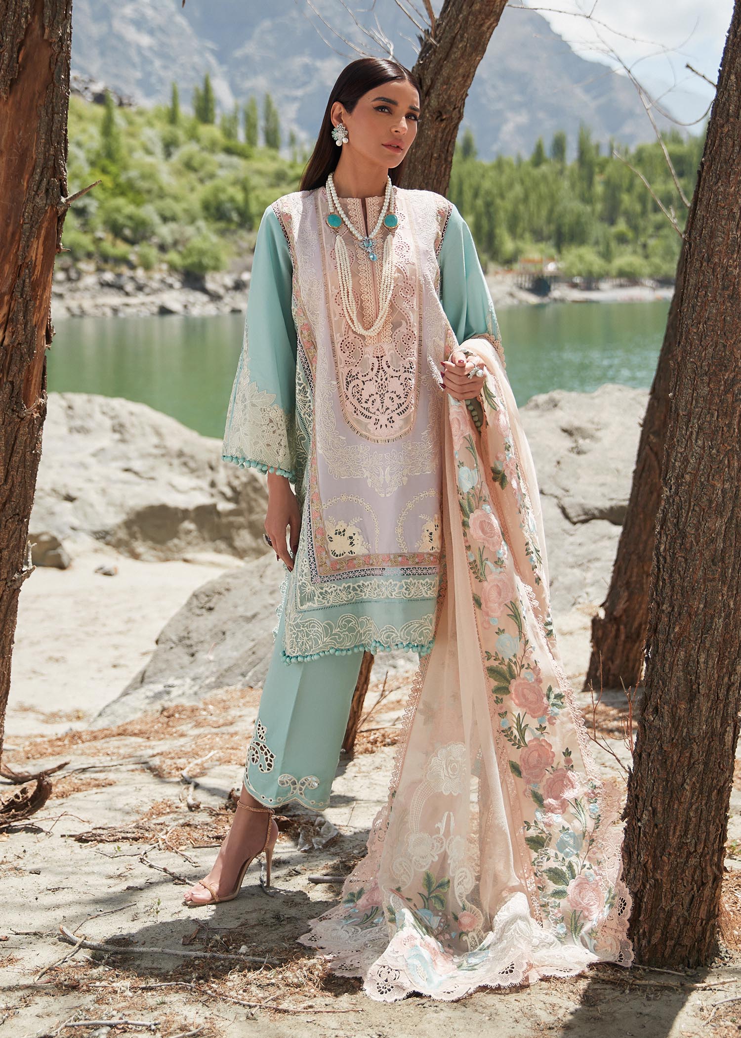 Crimson X Saira Shakira Eid Luxury Lawn'23 Mountain Love - D6 A