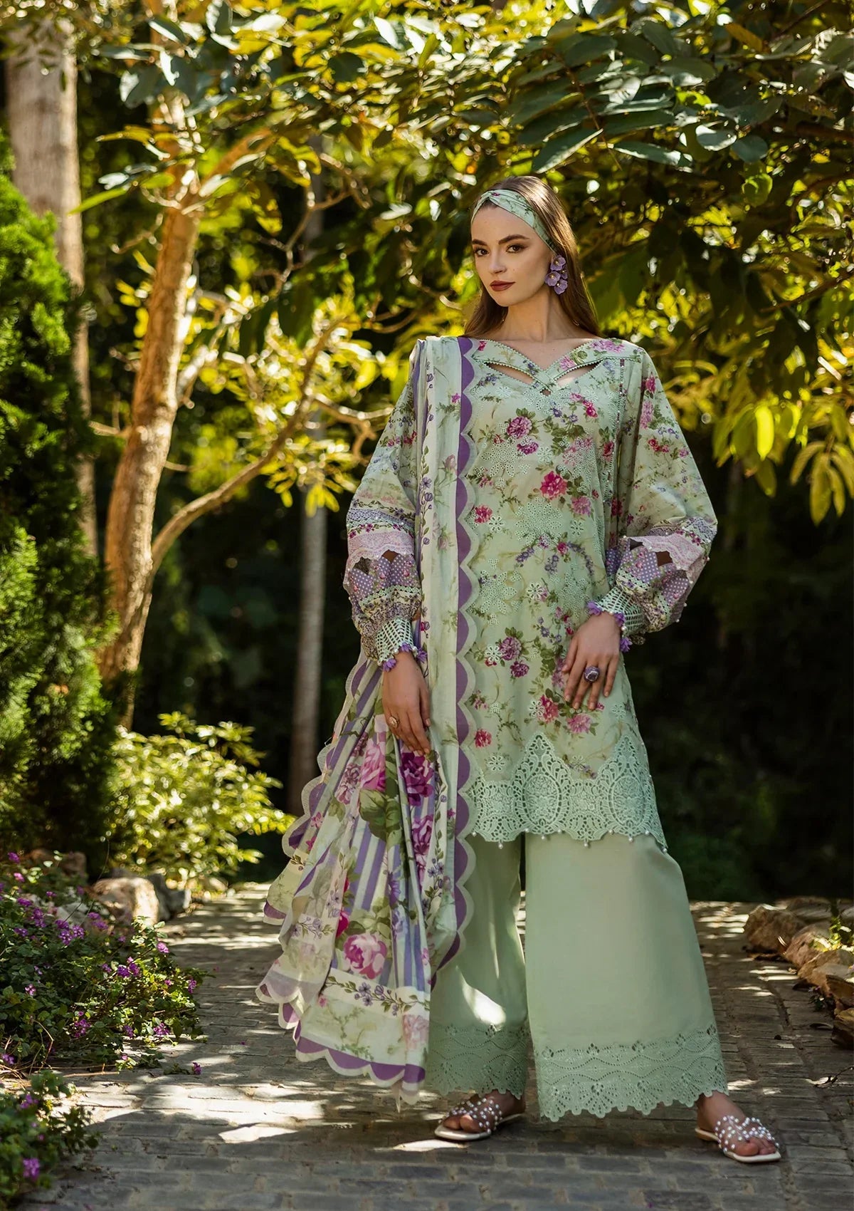 Elaf Chikankari Lawn'25 ELK-03A FLOREALE