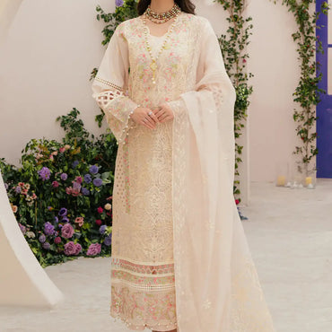 Mahnur Allenura Luxury Lawn'24 ALLORA - Mohsin Saeed Fabrics