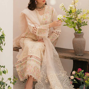 Mahnur Allenura Luxury Lawn'24 ALLORA - Mohsin Saeed Fabrics