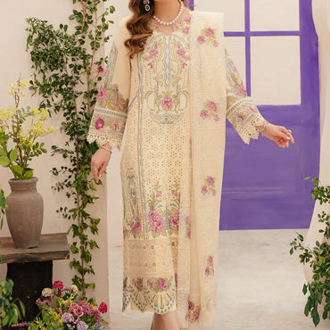 Mahnur Allenura Luxury Lawn'24 AMOUR - Mohsin Saeed Fabrics