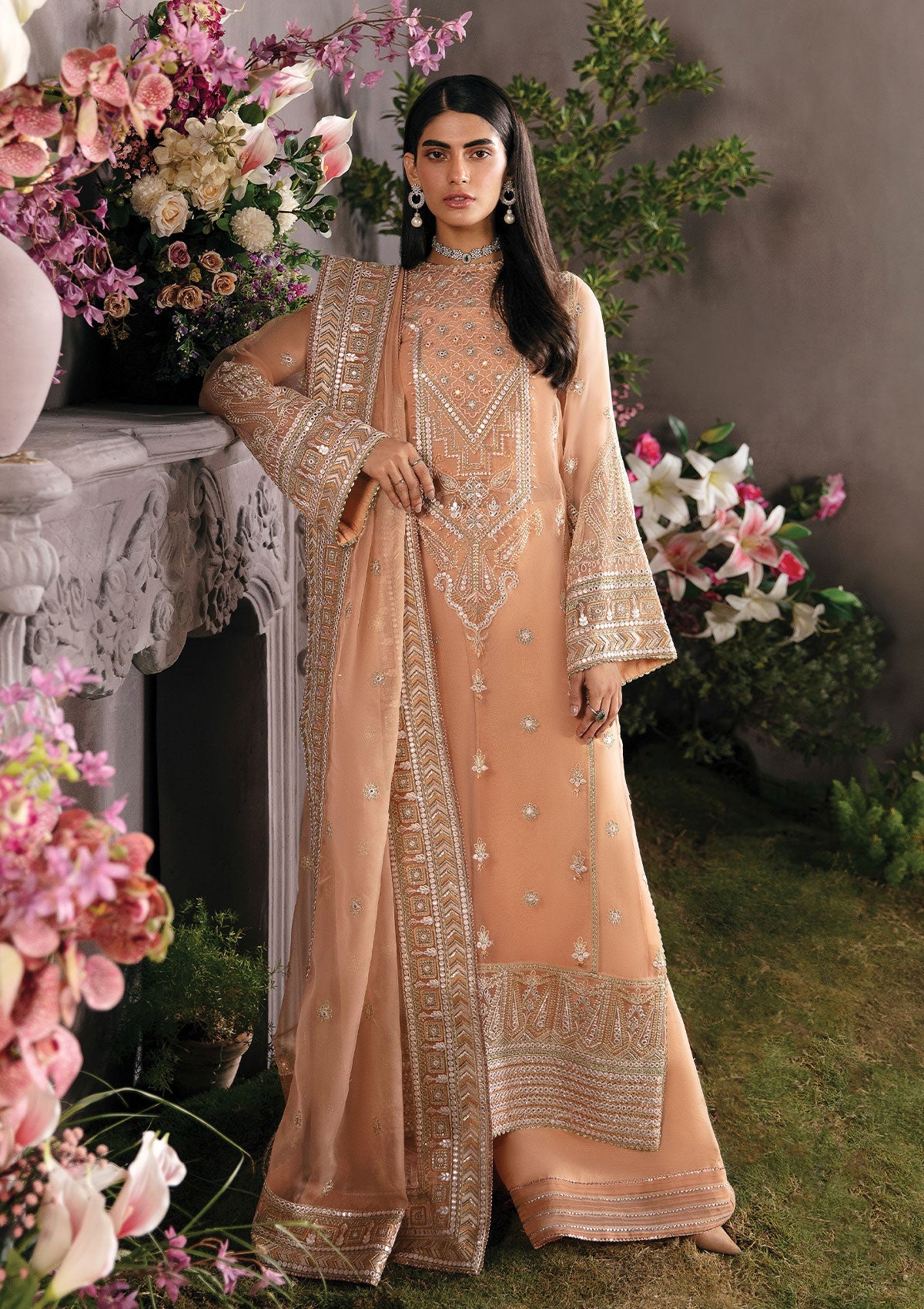 Afrozeh La Fuchsia Luxury Formals'23 ALF-09 (SUNSET BLUSH)