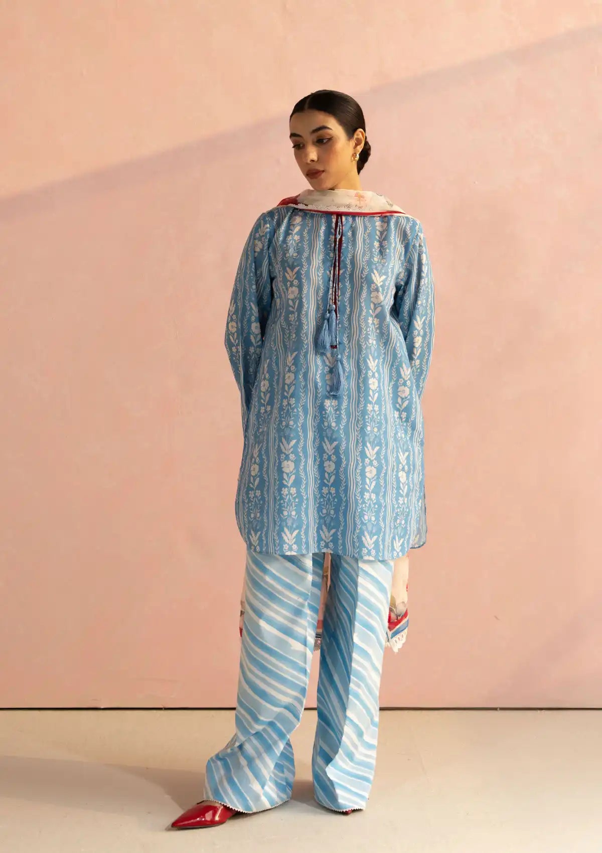 Coco By Zara Shahjahan Prints'25 D-09B-RUBY