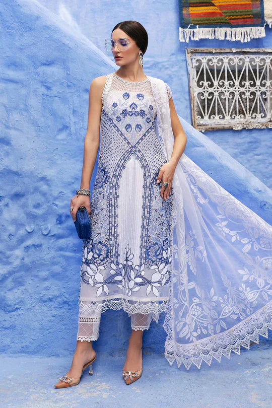 3 Piece Unstitched Embroidered Paper Cotton Suit | D-2510-A