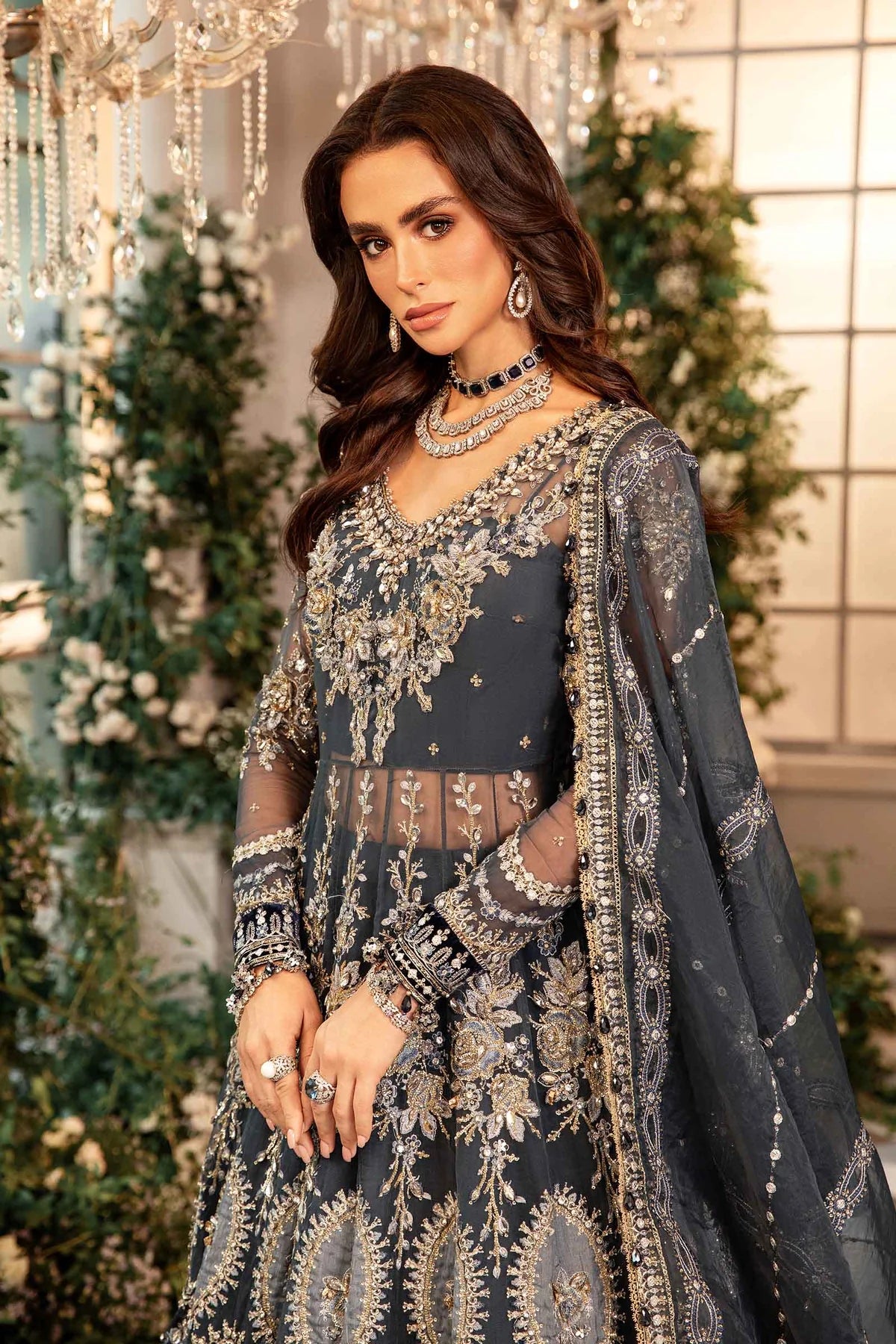 Maria.B Unstitched Embroidered Organza Suit | BD-2901