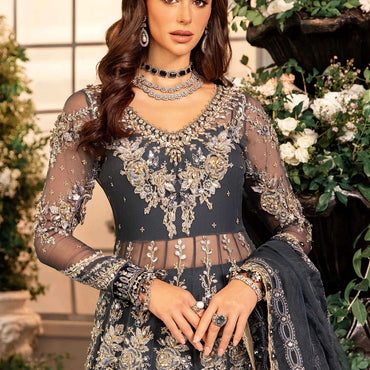 Maria.B Unstitched Embroidered Organza Suit | BD-2901