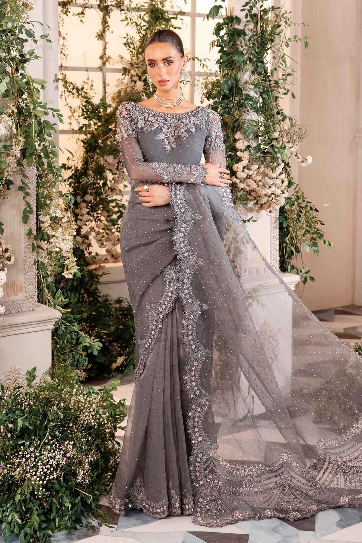 Maria.B Unstitched Embroidered Organza Suit | BD-2902