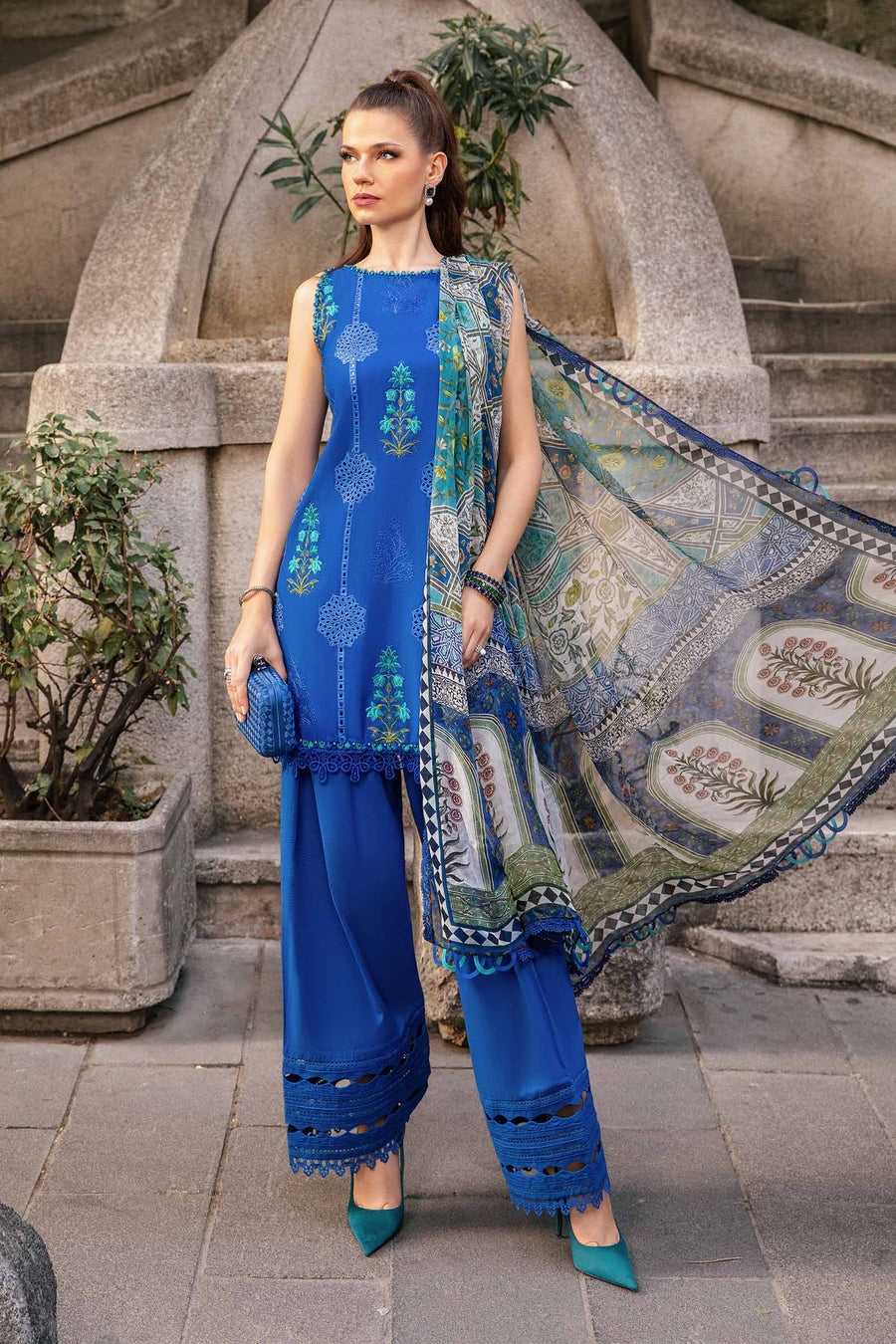 3 Piece Unstitched Printed Cambric Suit | MPT-2303-A