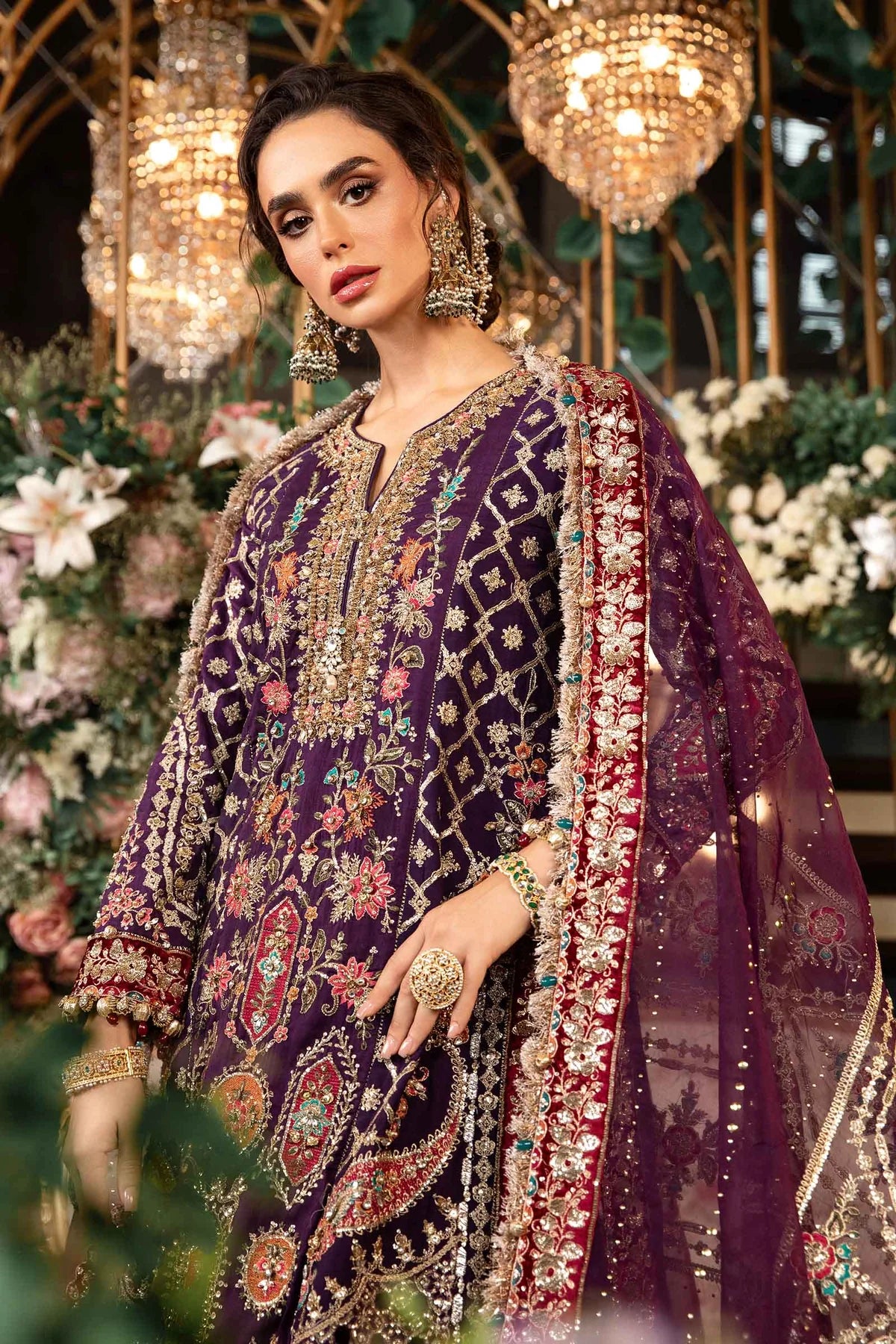 Maria.B Unstitched Embroidered Organza Suit | BD-2903