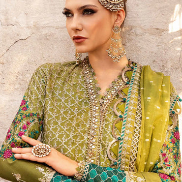 Unstitched Embroidered Cotton Satin Suit | CST-803