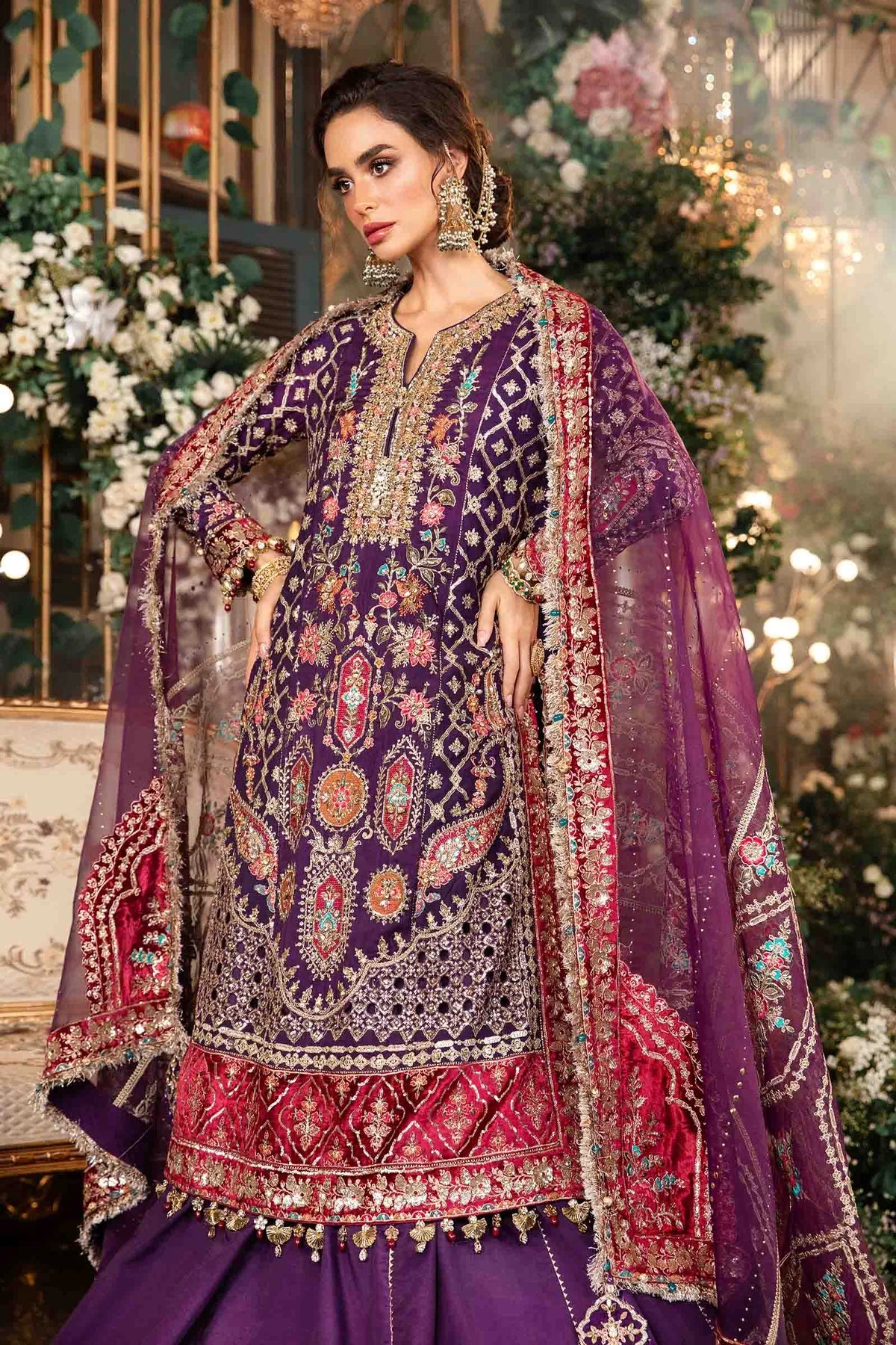 Maria.B Unstitched Embroidered Organza Suit | BD-2903