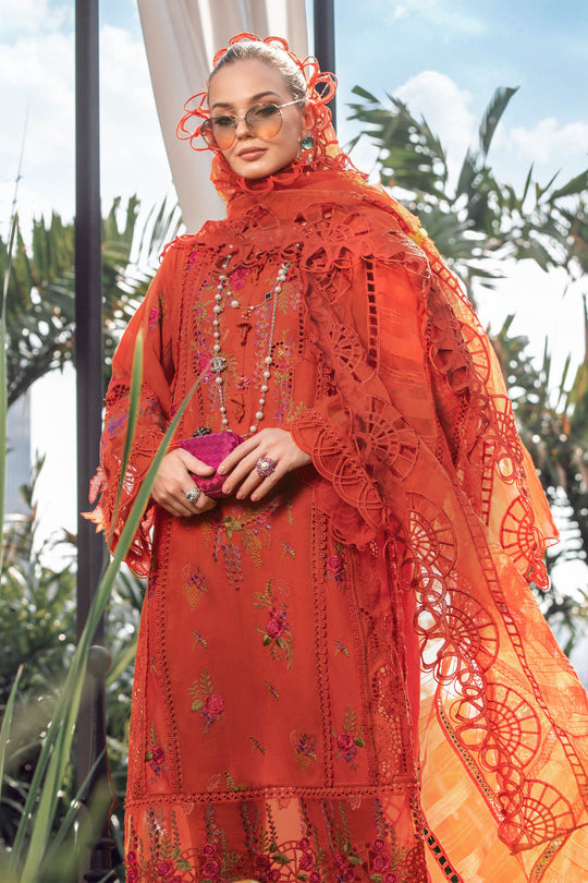 Maria B Eid lawn'23 EL-23-03-Brunt Orange