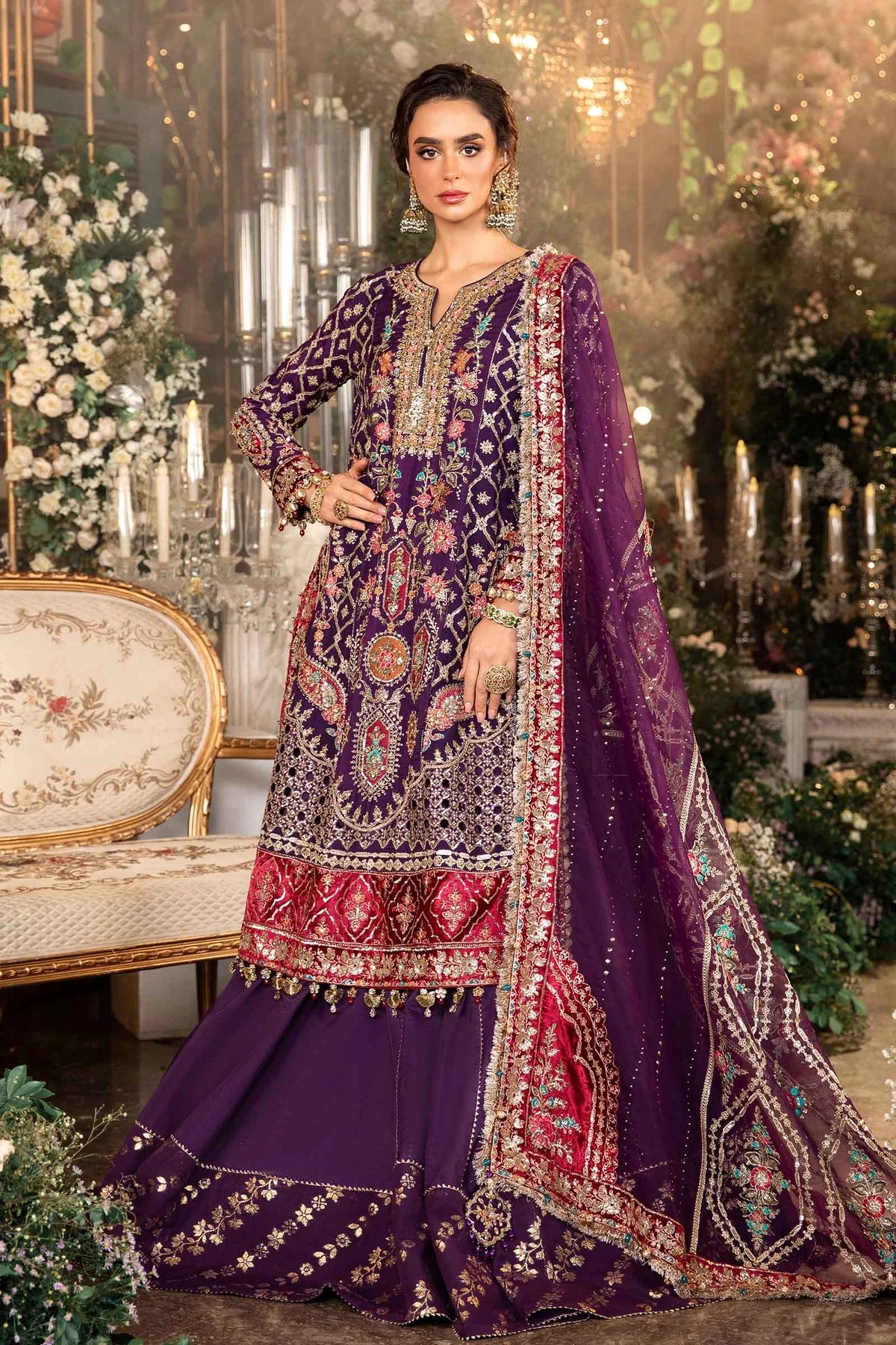 Maria.B Unstitched Embroidered Organza Suit | BD-2903