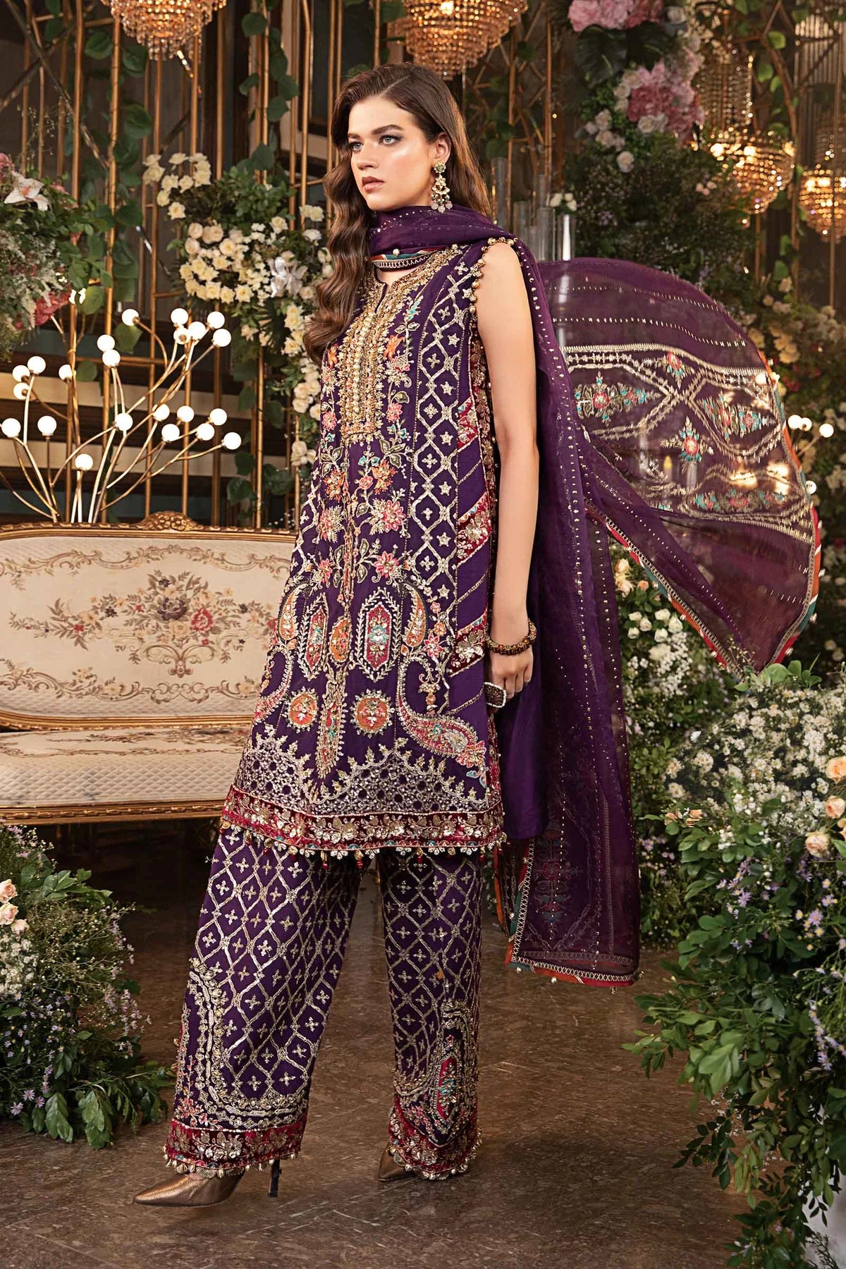 Maria.B Unstitched Embroidered Organza Suit | BD-2903