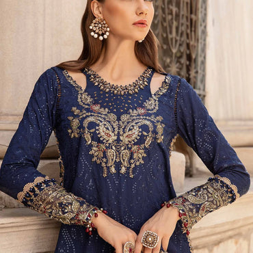 Unstitched Embroidered Cotton Satin Suit | CST-804