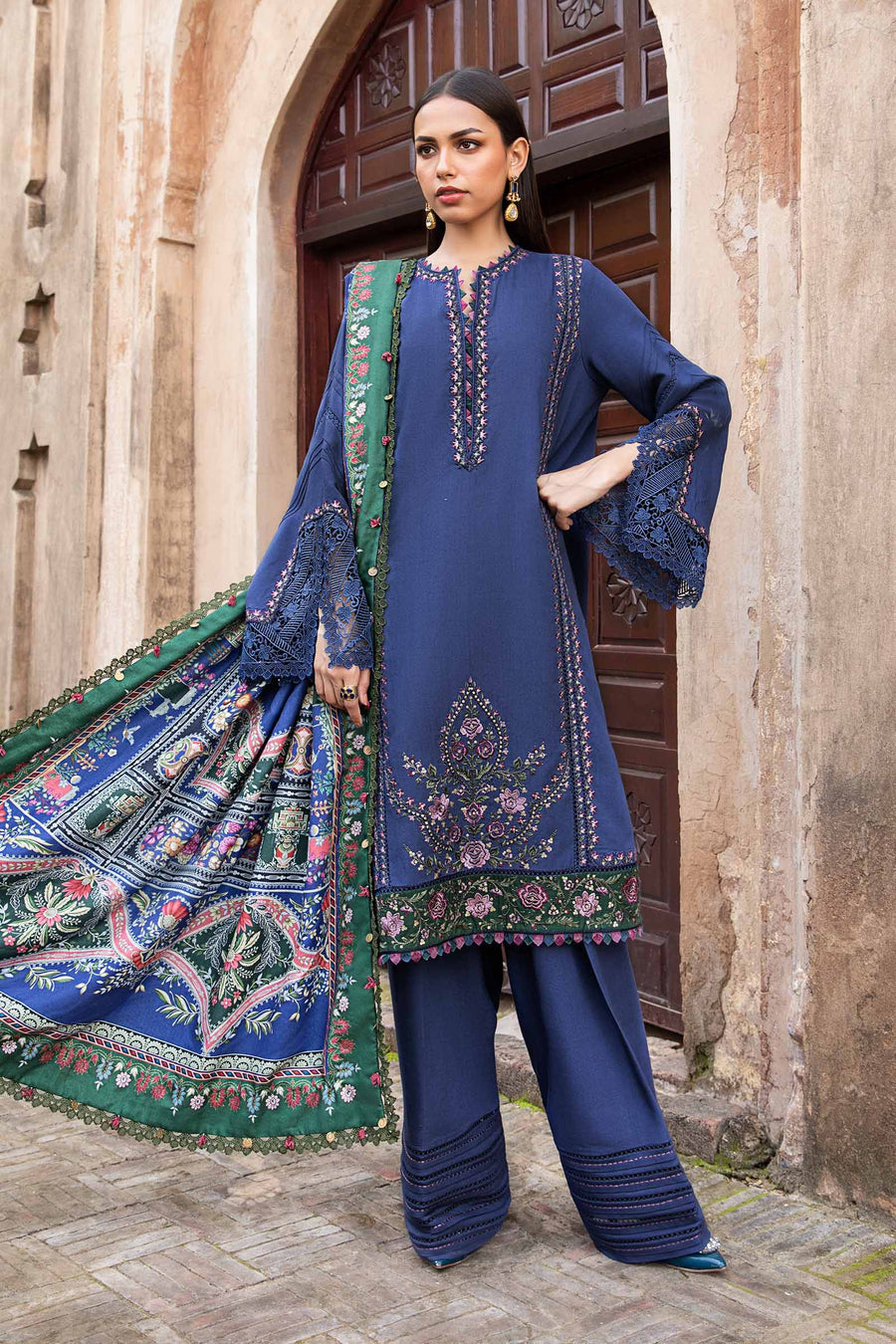 3 Piece Unstitched Printed Linen Suit | MPT-2405-A