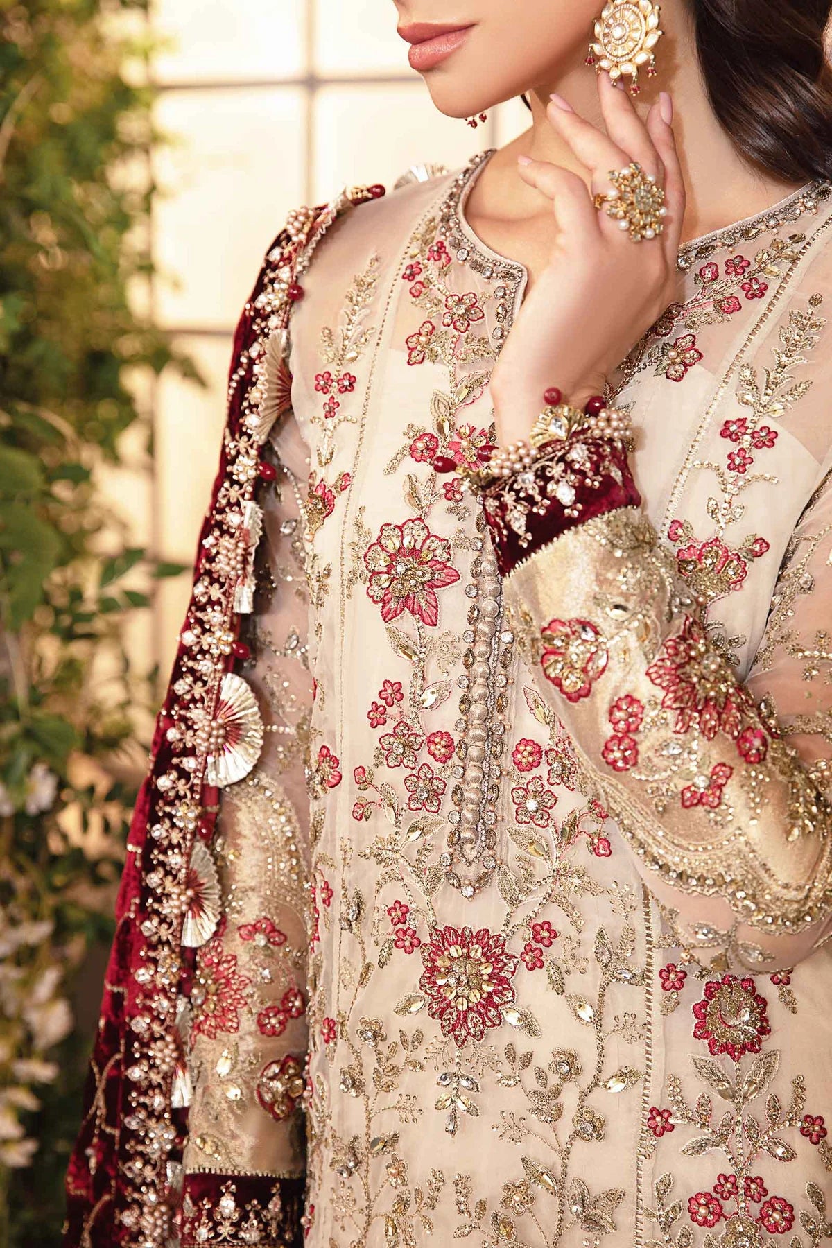 Maria.B Unstitched Embroidered Organza Suit | BD-2905