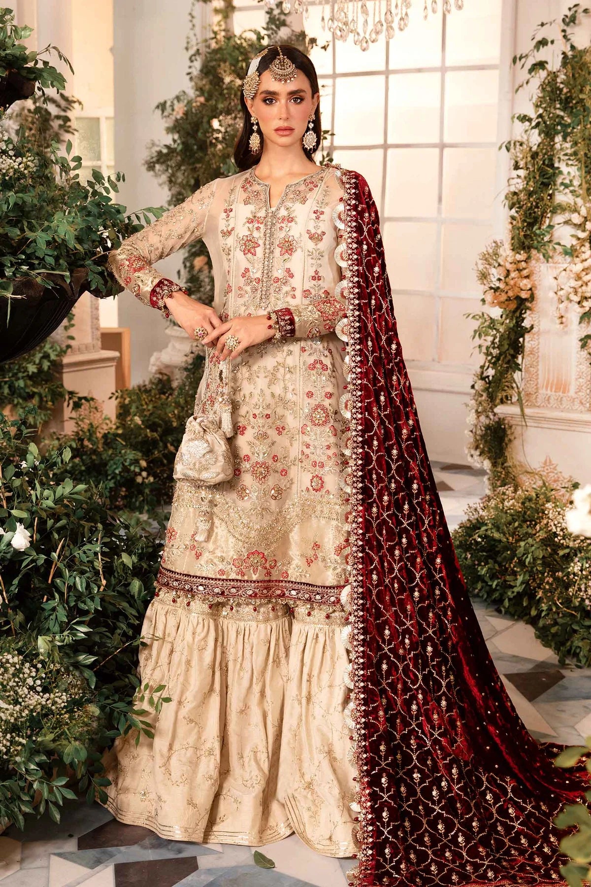 Maria.B Unstitched Embroidered Organza Suit | BD-2905