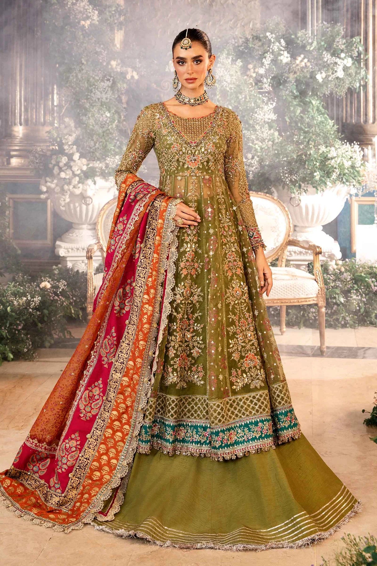 Maria.B Unstitched Embroidered Organza Suit | BD-2906