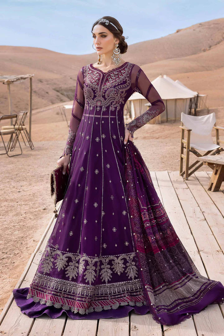 3 Piece Unstitched Embroidered Net Suit | D-2507-B