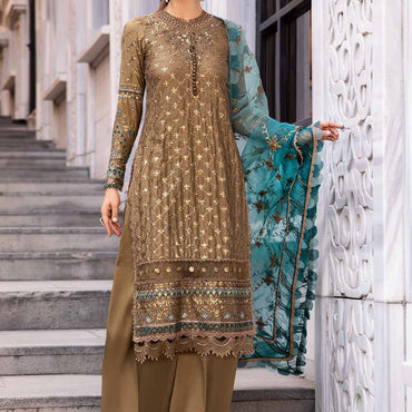 Unstitched Embroidered Cotton Satin Suit | CST-808