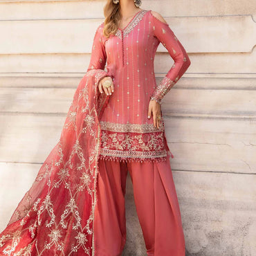 Unstitched Embroidered Cotton Satin Suit | CST-809