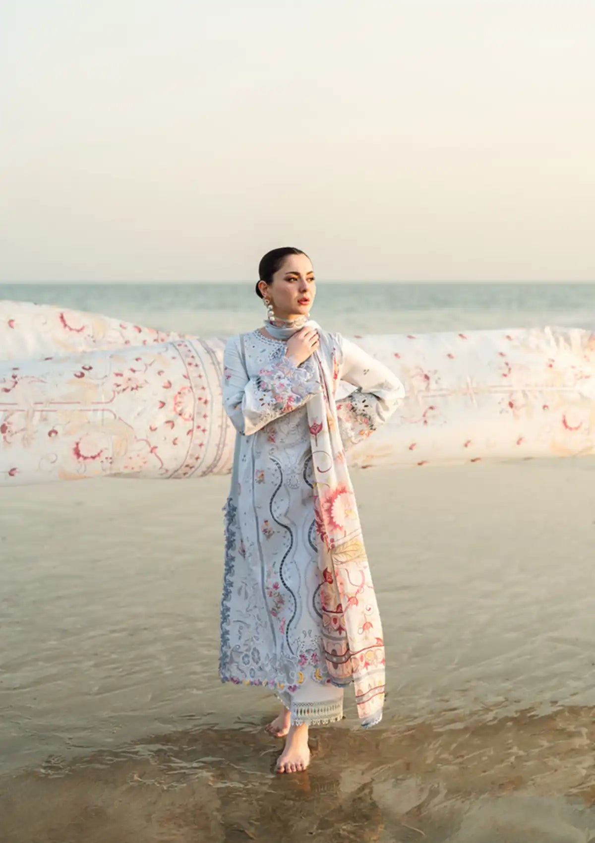 Qalamkar Sahil Luxury Lawn'25 FK-02 Isabella