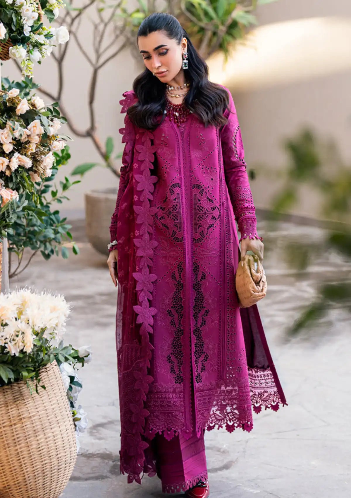 Qalamkar Sahil Luxury Lawn'25 FK-11 Violet