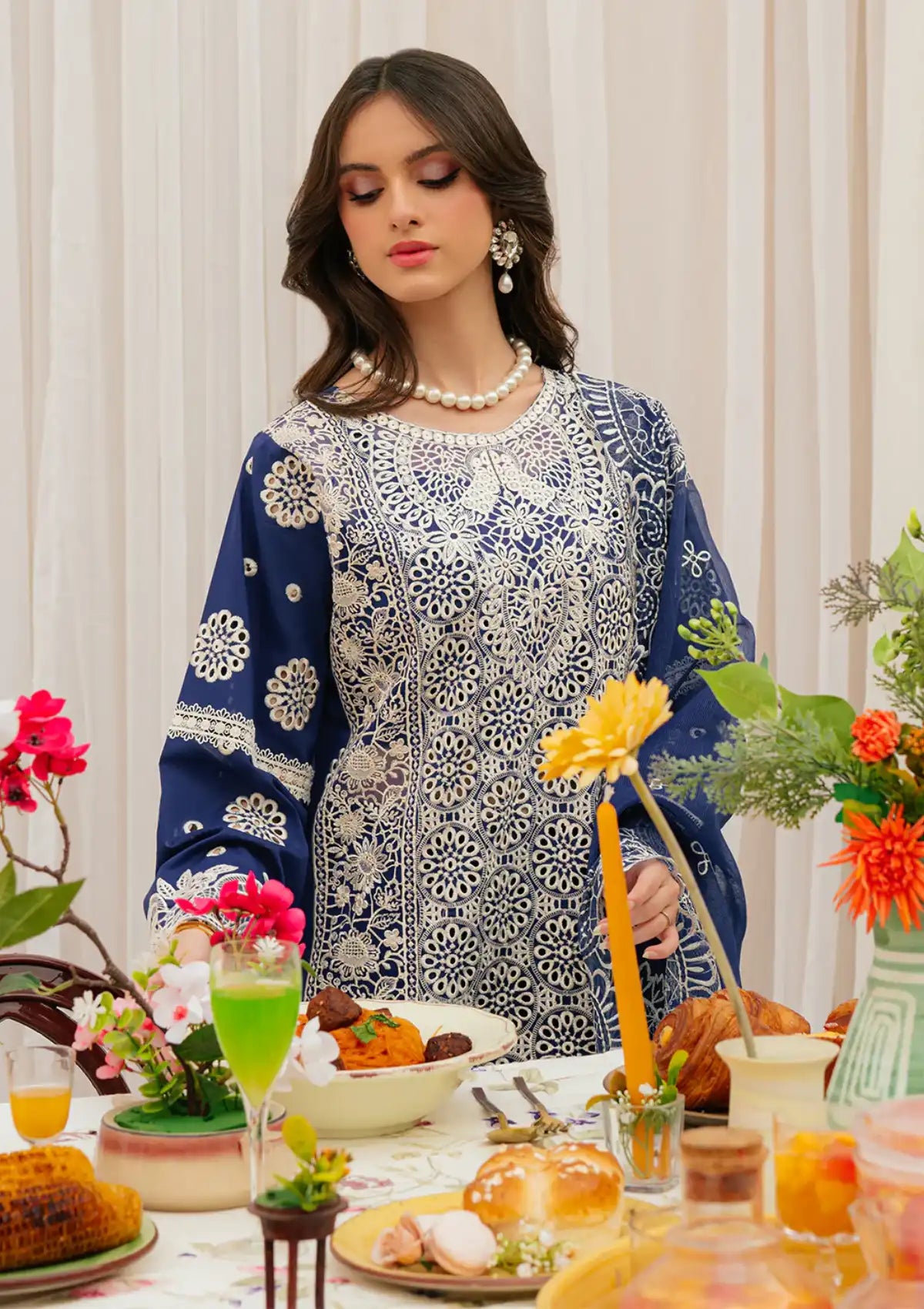 Mahnur Allenura Luxury Lawn'24 ELYSIUM - Mohsin Saeed Fabrics