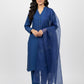 Raw Silk 2pcs  Stitched(Royal Blue)
