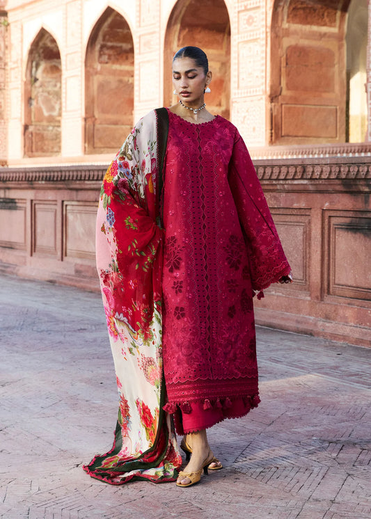 Hussain Rehar Zan Luxury Lawn'26 Qermez