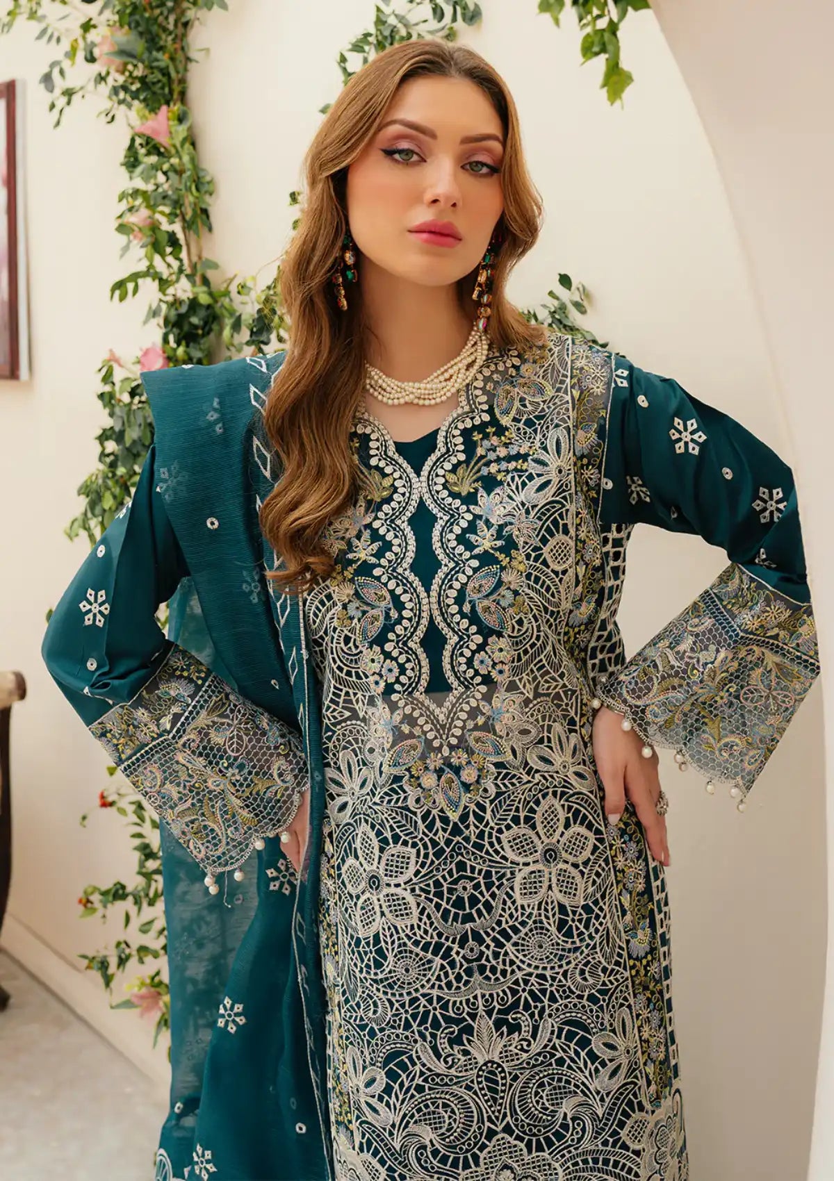 Mahnur Allenura Luxury Lawn'24 TUSCANY - Mohsin Saeed Fabrics