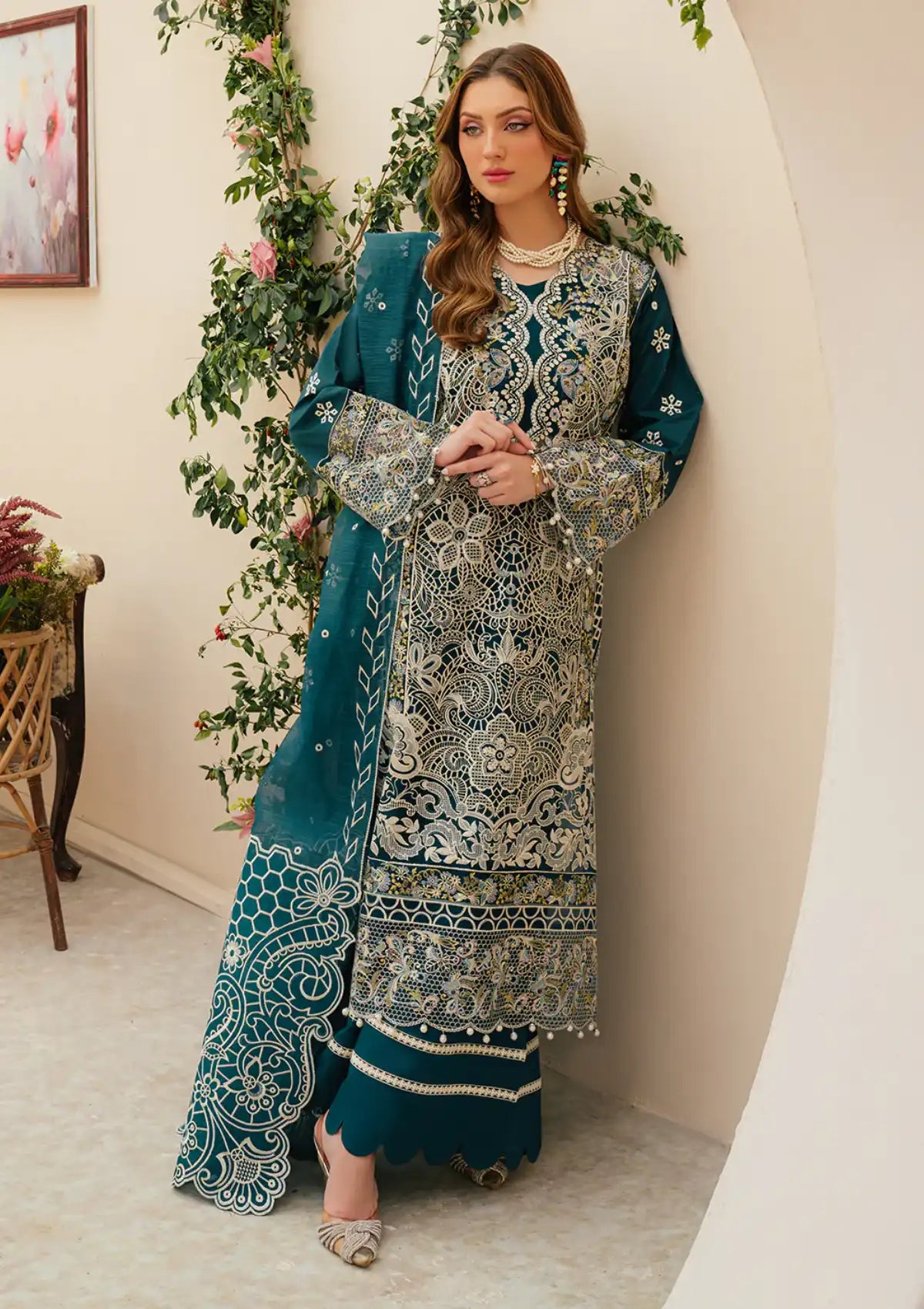 Mahnur Allenura Luxury Lawn'24 TUSCANY - Mohsin Saeed Fabrics