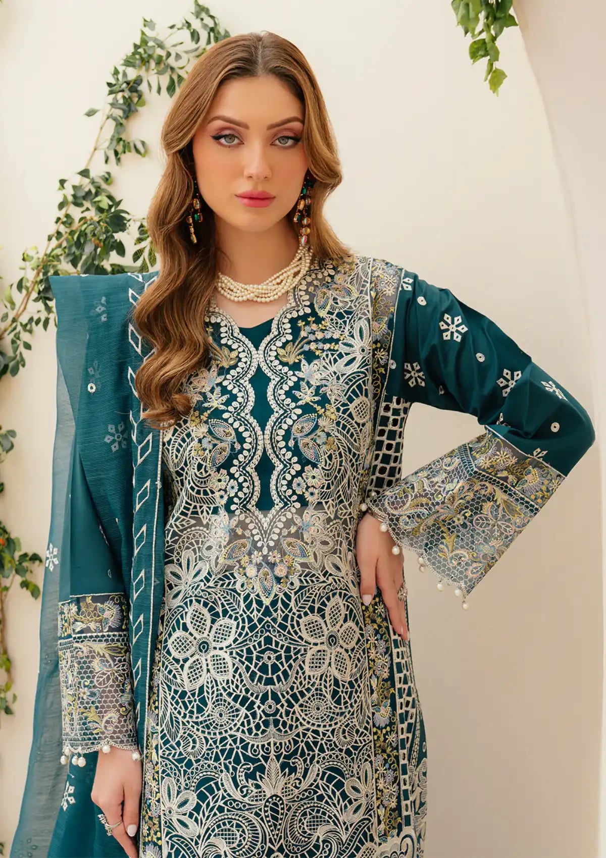 Mahnur Allenura Luxury Lawn'24 TUSCANY - Mohsin Saeed Fabrics