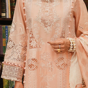 Kahf Luxury Lawn'24 KLE-03A Flamingo - Mohsin Saeed Fabrics