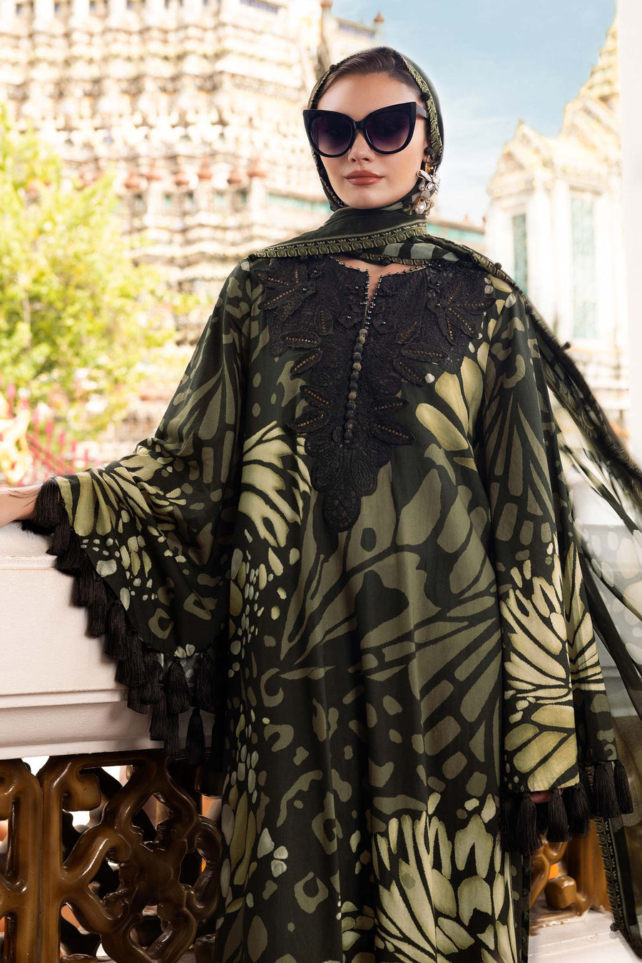 3 Piece Unstitched Embroidered Linen Suit 9A