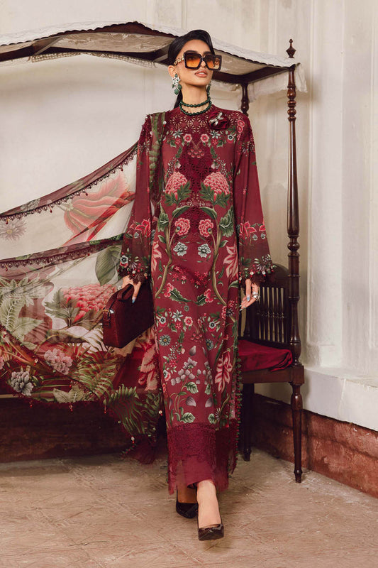 3 Piece Unstitched Embroidered Cambric Suit | MPT-2709-A