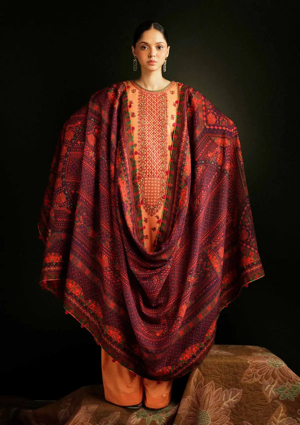 Hussain Rehar Winter Shawl Khaddar'23 Sunrise