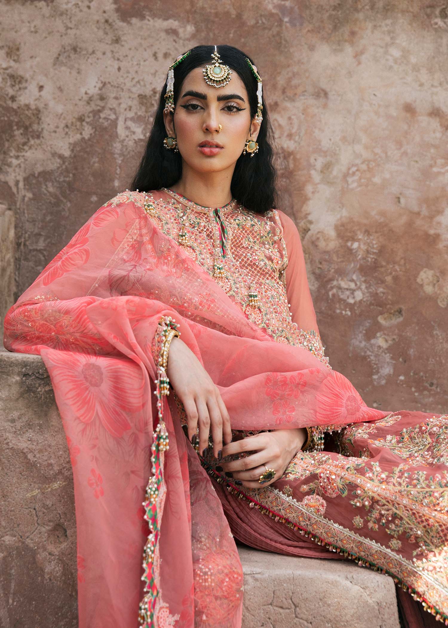 HUSSAIN REHAR-PAAR UNSTITCHED FORMAL'22- HAYAT (PEACH)