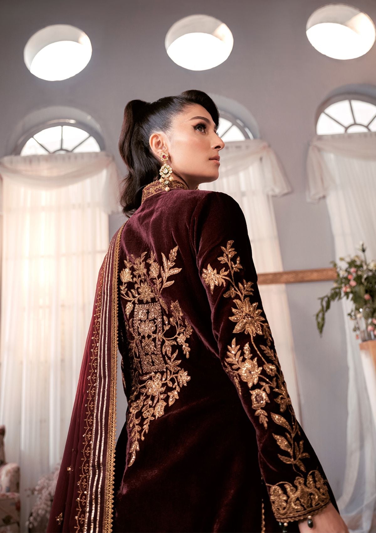 Asim Jofa Makhmal Royal Velvet '22 AJAM- 01 (Garnet)
