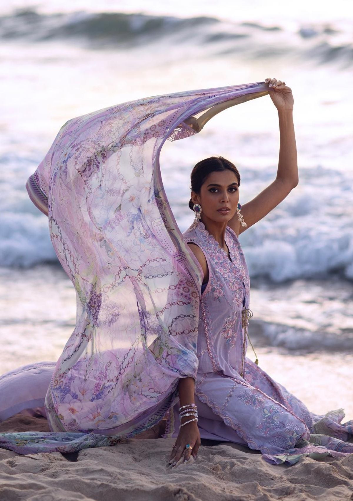 Ansab Jahangir Zoha Luxury Lawn'23 AJLL-08(Siam Tulip)