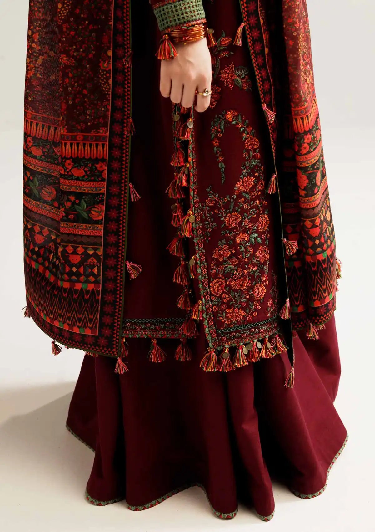 Hussain Rehar Winter Shawl Khaddar'23 Ruby