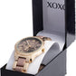 XOXO Women's Analog Watch with Crystal-Inset Bezel, Gold and Rose Gold Watch Two-Tone Chain Link Strap Model: XO5873