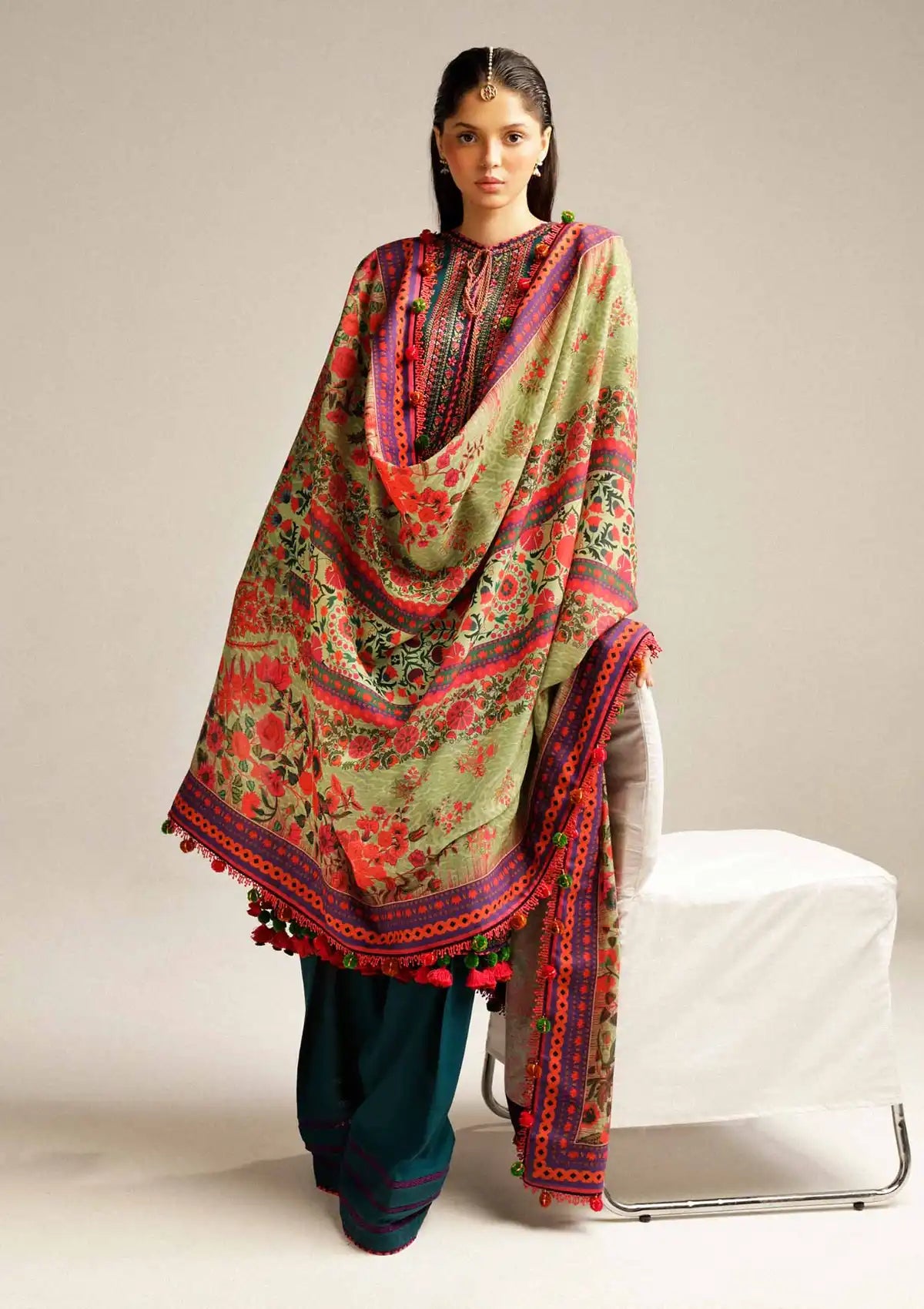 Hussain Rehar Winter Shawl Khaddar'23 Teal