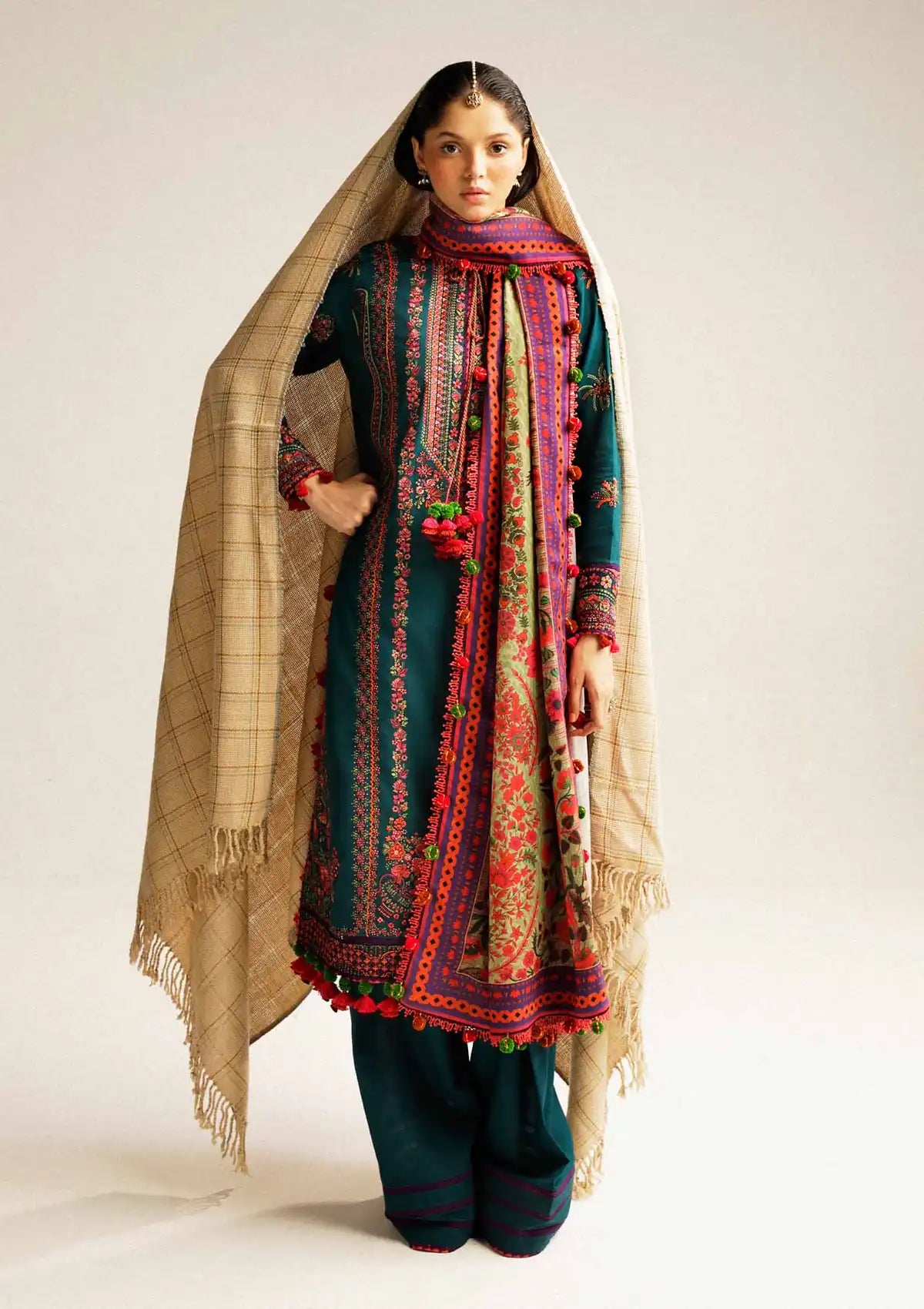 Hussain Rehar Winter Shawl Khaddar'23 Teal